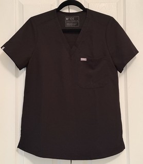 FIGS Technical Collection Women's Black V Neck Scrub Top Size M Polyester