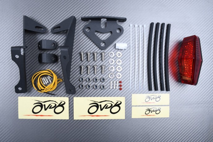 Support Plaque WR250R Yamaha 2009-2016 avec Feu Arrière Stop Rouge Moto