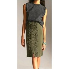 Anthropologie Maeve Ruffle-Front Midi Skirt   Size 6