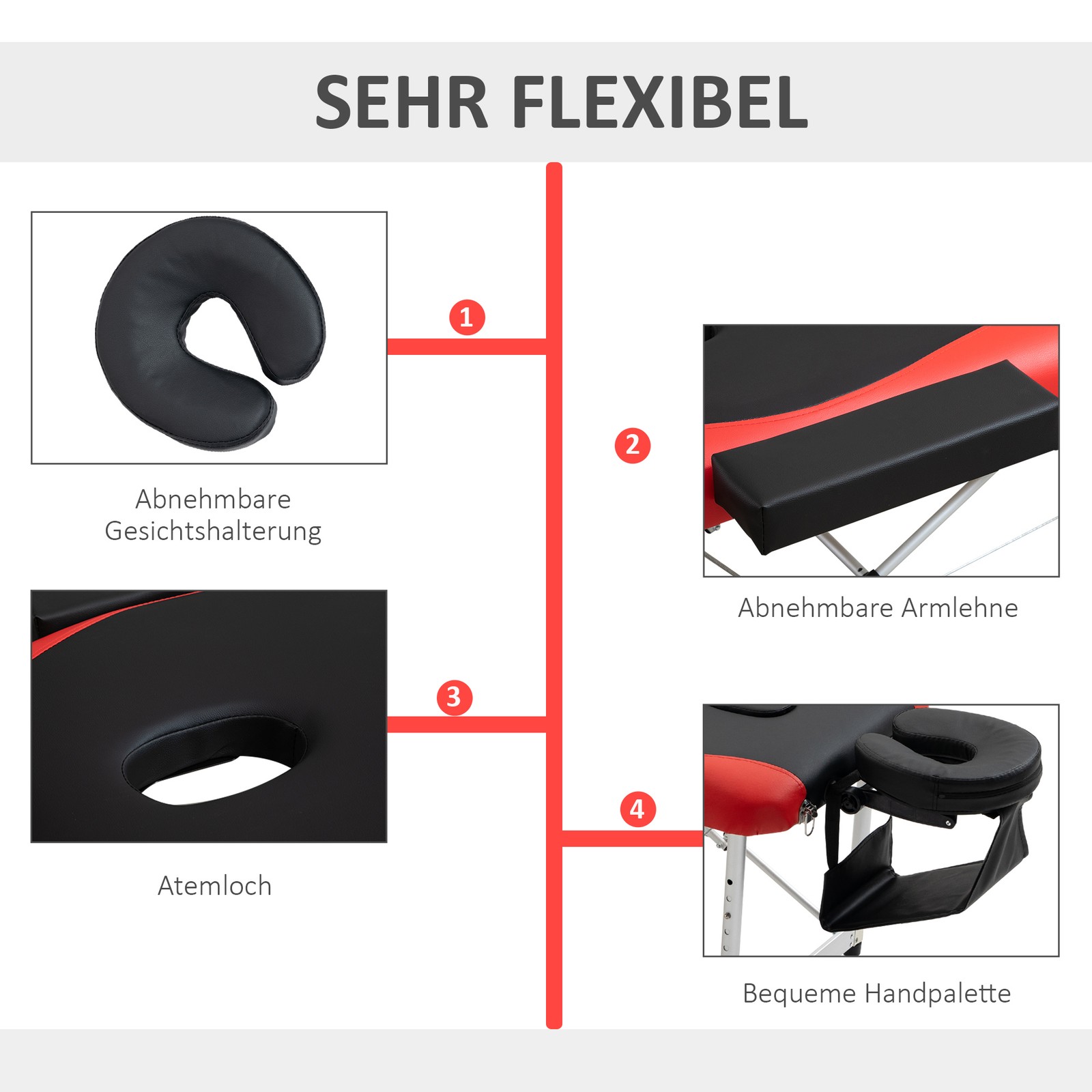 Lettino Massaggi Altezza Regolabile Lettino Massaggi Alluminio Plastica foto 6