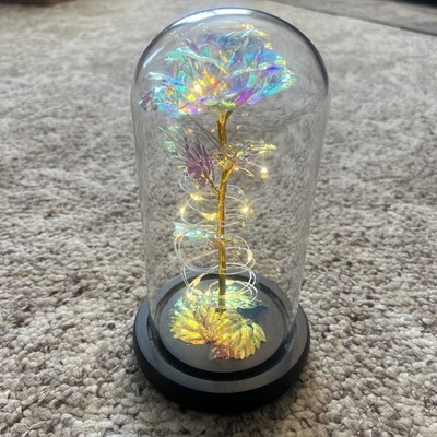 Eternal Forever Galaxy Rose Flower In Glass Dome LED Light Romantic Gift for Her