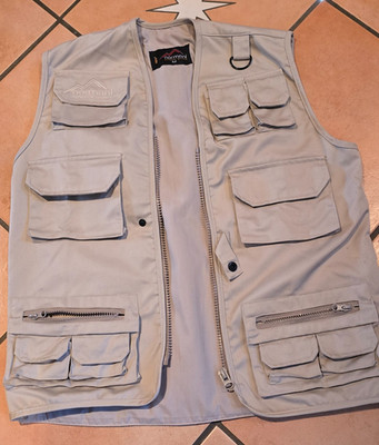 Cargoweste Normani 12 Taschen NEUWERTIG Gr M Outdoor Weste Beige Angeln