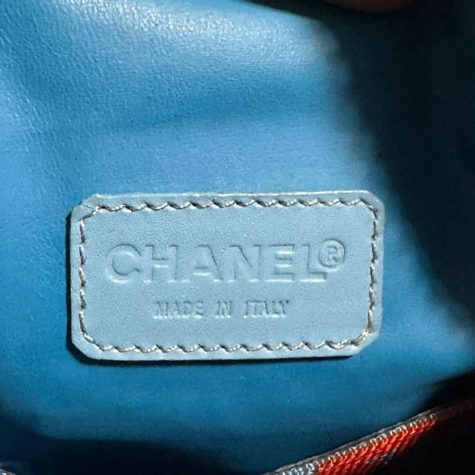 CHANEL Orange Rabbit Fur Quilted Shoulder Bag Gold Chain Strap Women ...