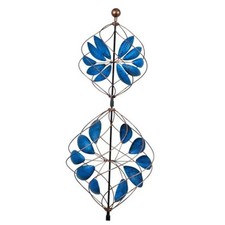 Large Wind Spinner Outdoor, 85" Metal Kinetic Wind Spinner with Blue,bronze