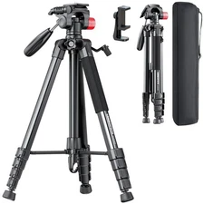 74" Professional Aluminum Camera Tripod Heavy Duty Stand Adjustable Mount