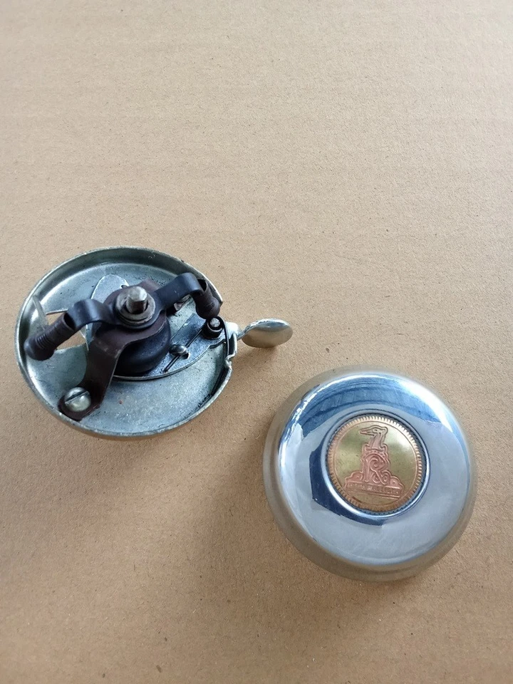 Bicycle Bell Rotating Dome RALEIGH LOGO 1" For Vintage Bicycle (Free shipping) - Image 2 of 4