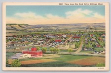 Billings MT Rim Rock Drive Montana c1940s Postcard a20591 Linen UNP