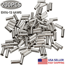 200pcs Uninsulated Crimp Gauge 6AWG Wire Connectors Ferrules Terminals EN16-12