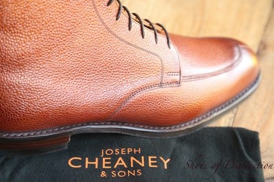 Joseph Cheaney Richmond Brown Grain Leather Derby Boots Men's UK 9 F US 10 New