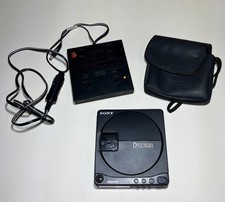 Sony D-9 Discman CD Player w/ Soft Case  Mount plate FOR PARTS/NON-FUNCTIONING