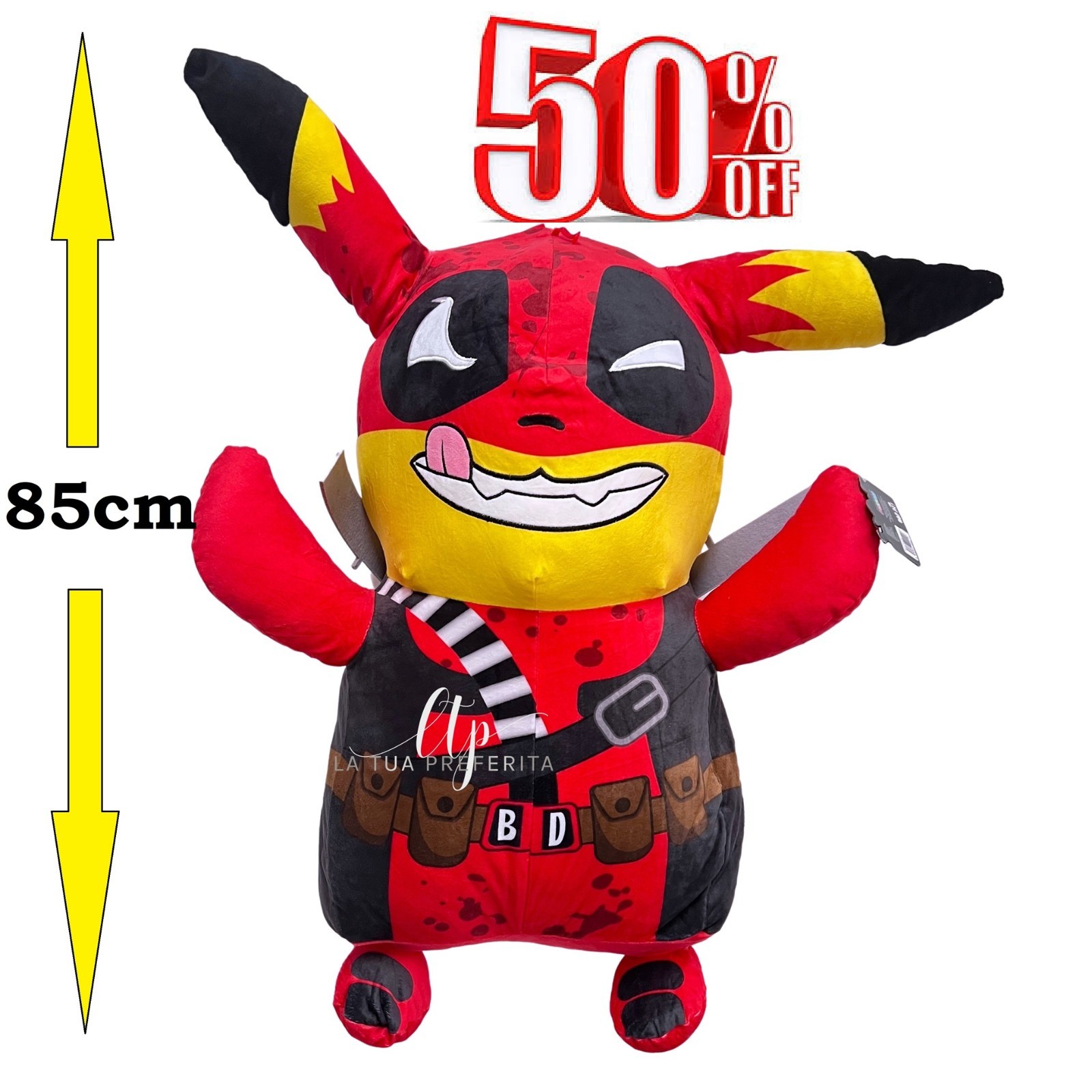 Bad Day Pikachu Deadchu 85cm Peluche Grande Liquidazione Magazzino