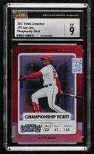 2021 Panini Contenders Championship Ticket 1/1 Juan Soto #72 CSG 9 Mint 04cw