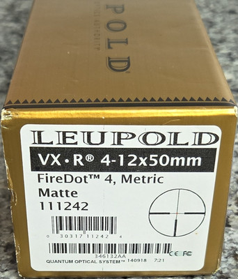 Leupold VX-R 4-12x50mm Rifle Scope FireDot 4 Reticle Black 111242