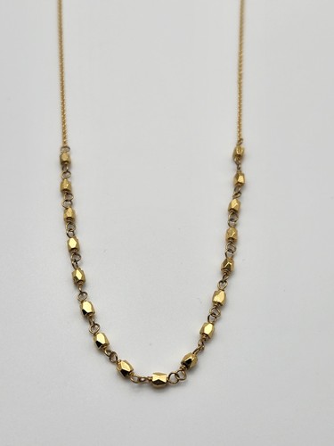GORJANA SIGNED Gold-Tone Chain Link & Beaded Necklace. Gorgeous! 17.5" - Picture 10 of 16