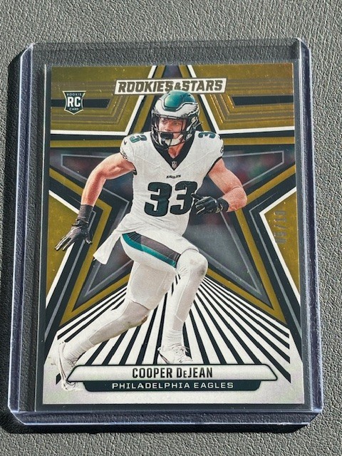 2024 Panini Rookies & Stars Cooper DeJean Gold /10 #121 Philadelphia Eagles (RC)
