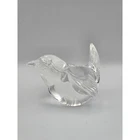 Crystal Bird Sculpture Tiny Songbird Steuben Crystal Wren Paperweight clear