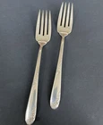 Sweetheart Rose By Lunt Silver- (2) Salad Forks- Vintage 1956