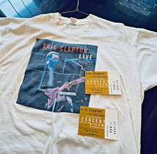 ERIC CLAPTON Benefit Show T-shirt & 2 Tickets, Lincoln Ctr NYC 5/2/1994 Size XL