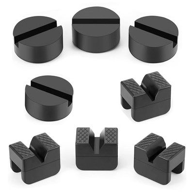 8 Pcs 2 Types Jack Stand Pads Adapter Universal Slotted Frame Rail Pinch Weld...
