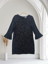 Old Navy Women’s Blue Leopard Print Flutter Sleeve Dress Size Large Fall Chic