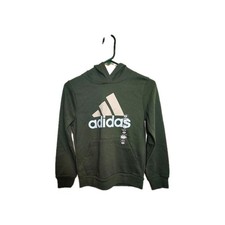 NWT Adidas Youth Green Hoodie Size M 10-12 Slim Fit Spellout