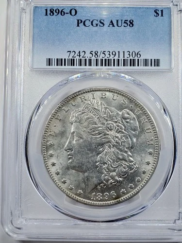 1896O Morgan Silver Dollar $1 PCGS AU 58