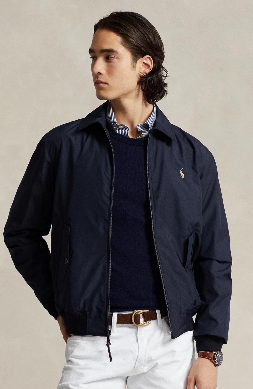 NWT Polo Ralph Lauren NAVY Full Zip Packable Water Repellent Windbreaker Jacket
Opens in a new windo