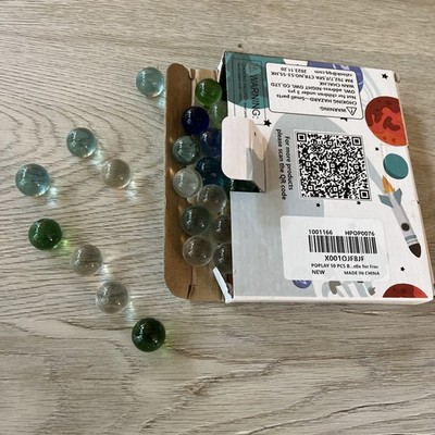 POPLAY 50 PCS Beautiful Player Marbles Bulk for Marble Games, Multiple Colors(