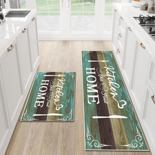 Kitchen Rug Sets 2 Pieces, Washable Kitchen Mats for Floor, Non Slip Soft Kitche