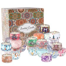 36 Pack Multicolored Scented Candles Gifts Soy Wax Travel Tin Jar Candles for...