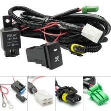 H10 H12 HB3 HB4 HIR2 Fog Light Wiring Harness Socket Wire Connector 12V 40A R...