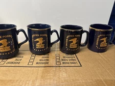 Lot Of 4 USPS COFFEE MUGS VTG UNITED STATES POSTAL SERVICE COFFEE MUGS