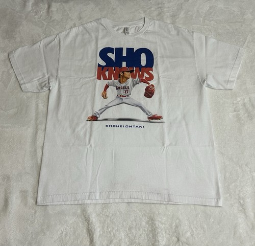 Angels Shohei Ohtani Shotime Sho Knows Mens White T-Shirt Short Sleeve Size XL - 第 1/24 張圖片