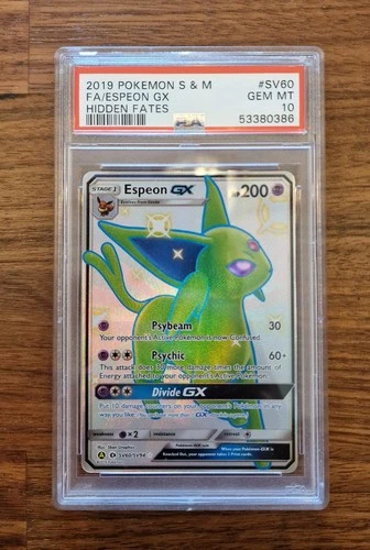 Espeon GX #SV60 PSA 10 - Pokemon Hidden Fates 2019 Full Art Shiny - Gem Mint