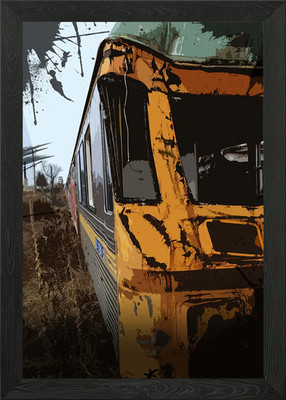 Alter rostiger Zug gerahmtes Wandbild Poster Leinwanddruck Bild