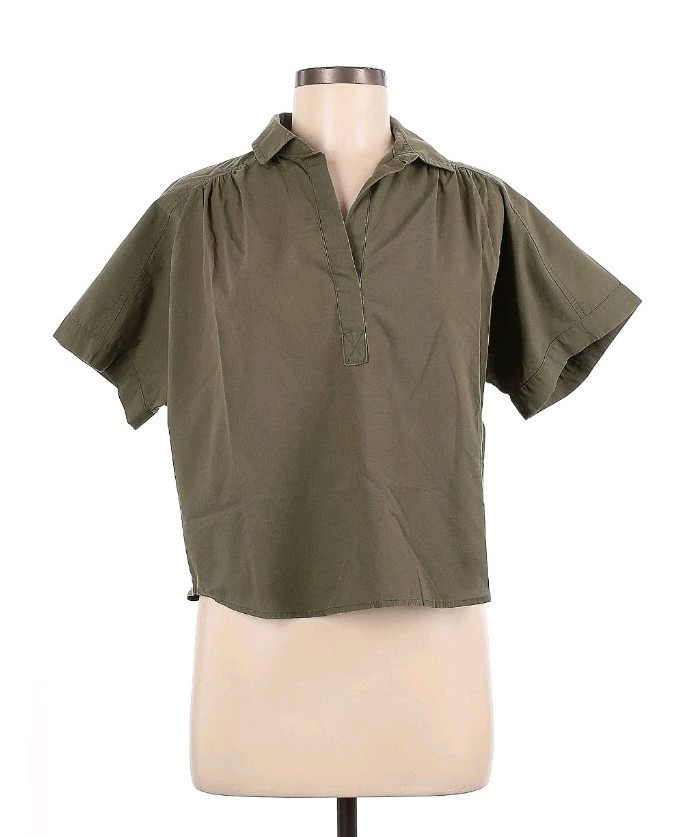 Womens Universal Thread Collared Utility V Neck T… - image 1