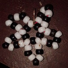 Handmade Black and White Beaded Flower Decorative Ornament Home Accent