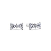 Pandora Ohrstecker Damen Funkelnde Schleife Weiß Silber 293506C01