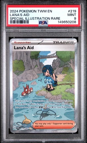 Pokemon Lana's Aid Twilight Masquerade 219/167 Special Illustration Rare PSA 9