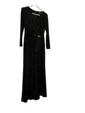 Lauren Ralph Lauren Black Faux Wrap Dress 2 XS Office Siren Corp Core Boardroom