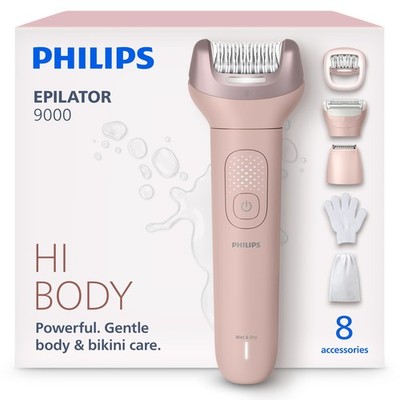 Cordless Electric Epilator Wet Dry Series 9000 8 Accessories Philips BRE717 Hair