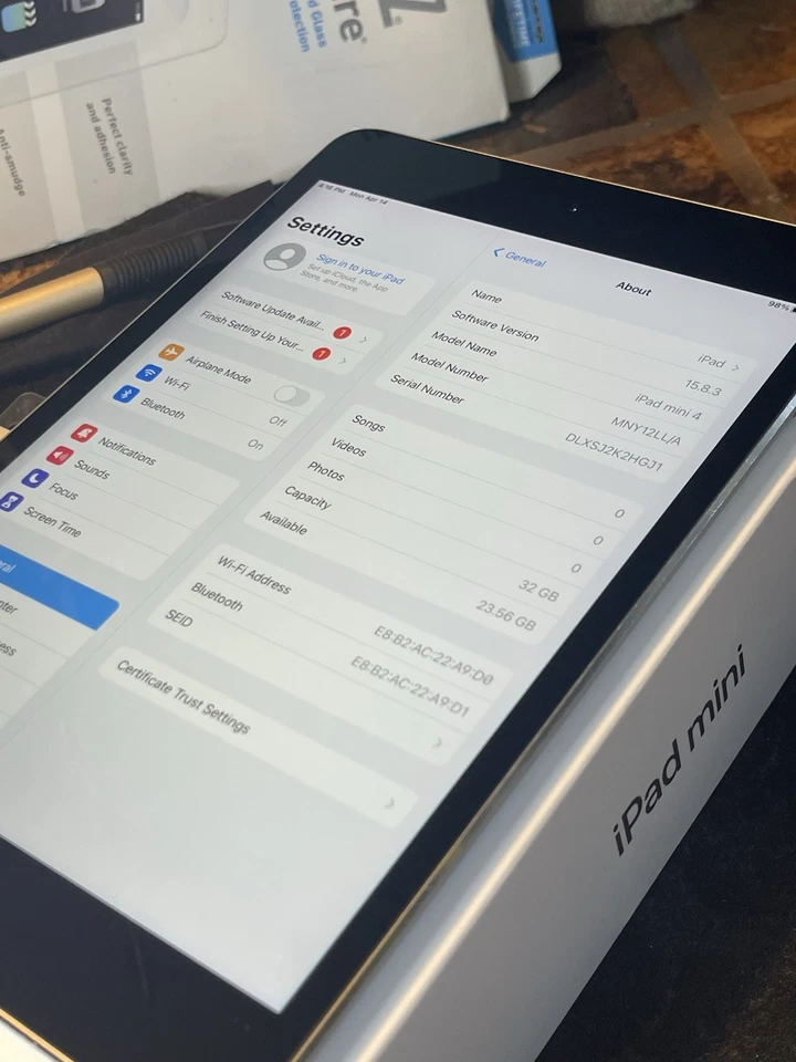 Apple iPad mini 4 (32gb) WiFi (A1538) Black/ MiNT {iOS15}82% JAILBREAK Dopamine - Image 2 of 4