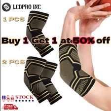 Copper Elbow Compression Sleeve Elbow Brace For Tennis  Arthritis Bursitis US