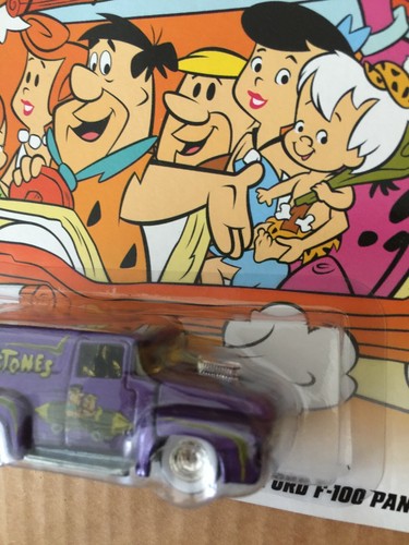 Hot Wheels The Flintstones 1956 Ford F-100 Panel Purple 1/64 Scale B41 - Picture 3 of 6