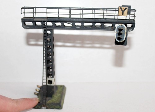 PORTIQUE, POTENCE NACELLE DOUBLE FEU SIGNALISATION, FERROVIAIRE SEMAPHORE HO + N - Foto 2 di 7