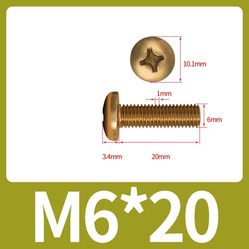 Tornillos de cabeza redonda de latón Phillips tornillo de máquina perno M2 M2.5 M3 M4 M5 M6 M8 - Imagen 57 de 74