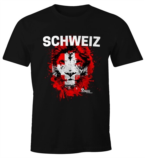 Футболка Herren Fanshirt Schweiz Fuball EM WM Lwe Suisse Швейцария MoonWorks 4190₽