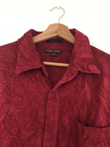 Point Zero Vintage Corduroy Shirt Burgundy Classic Fit 100% Cotton Size XL Mens - Picture 5 of 10