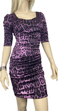 RUNWAY Dolce&Gabbana IT40 Dress Silk Print Animal in ruched