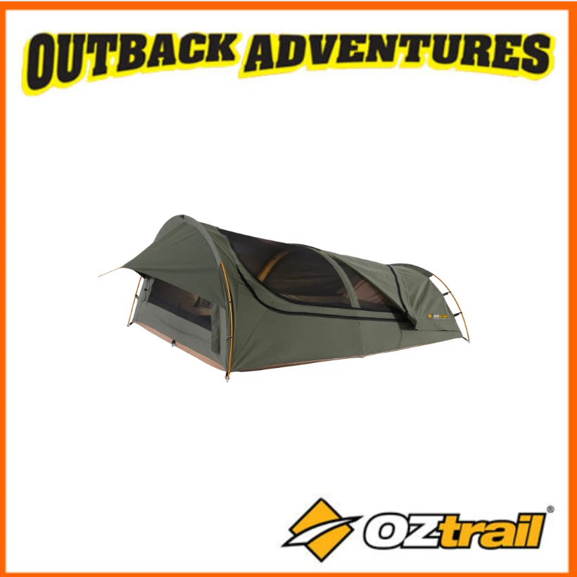 OZTRAIL MITCHELL EXPEDITION DOUBLE SWAG GREEN CANVAS DOME SWAGS